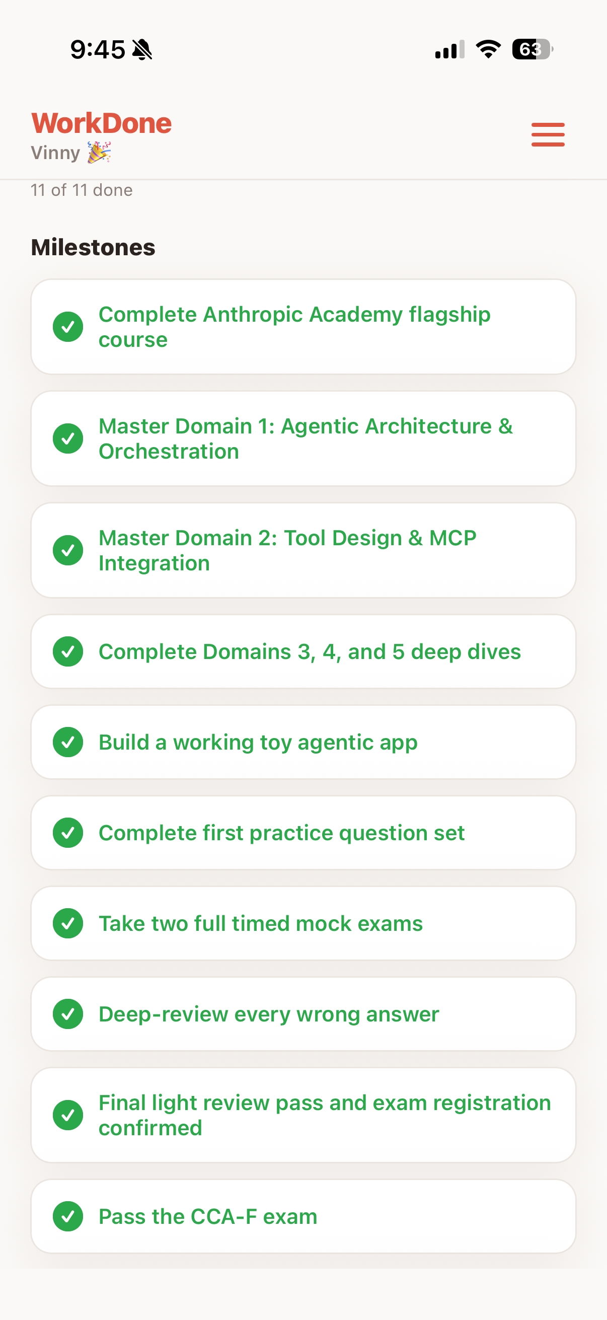Milestone plan